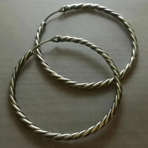 925 twist  hoops - Picture 2 of 3